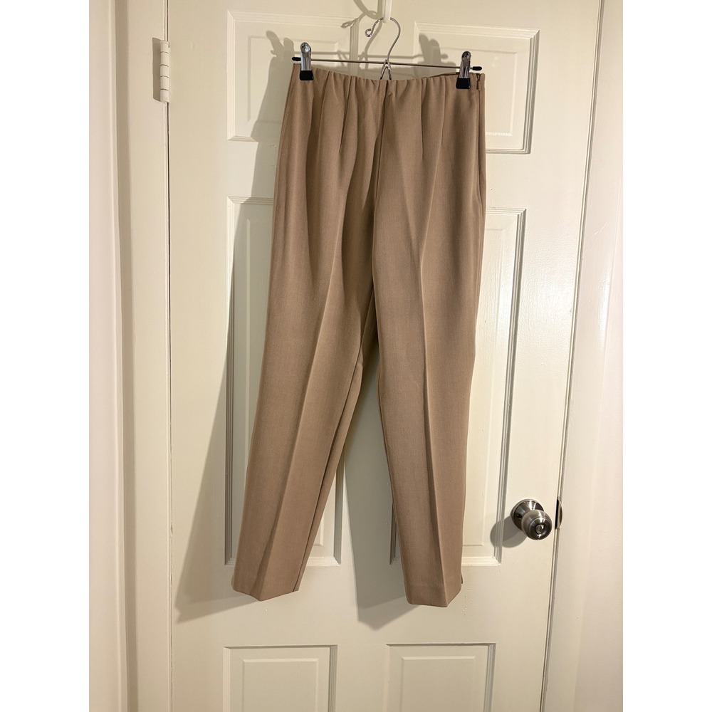 Sigrid Olsen Essentials‎ Tan Khaki Petite Dress Pants Side Zip Slit Hem 4P